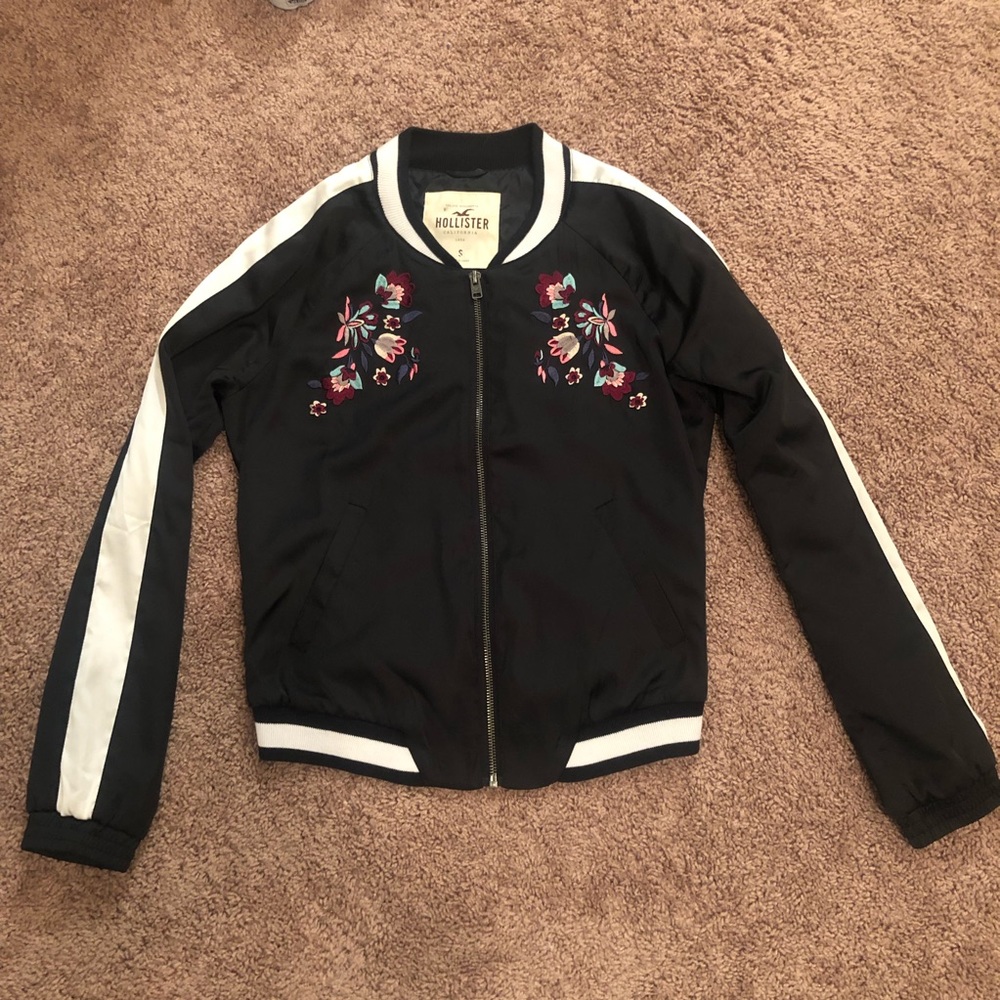 Hollister Co. embroidered bomber jacket size small